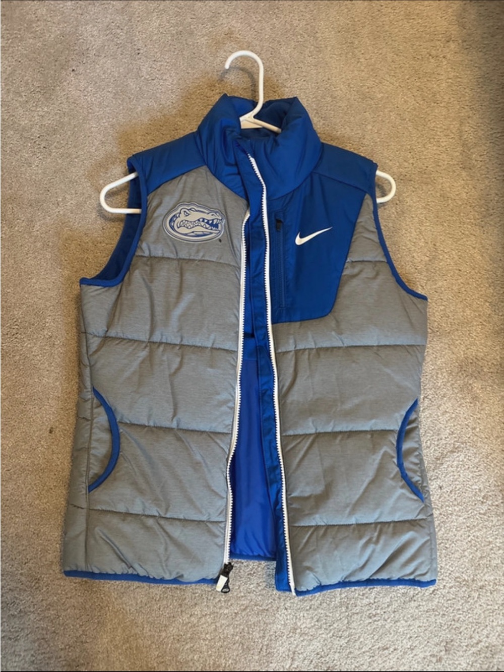 Nike Florida Gators Puffer Vest - Gray & Blue